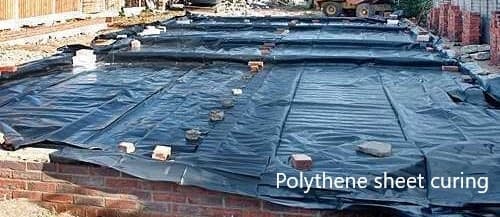 Plastic Sheeting method of curing concrete